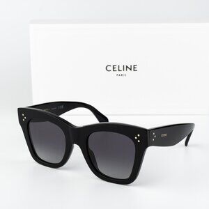 Celine 3 DOTS Women Sunglasses Black Grey Gradient CL4004IN 01D NEW AUTHENTIC